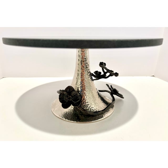 Michael Aram Black Orchid Cake Stand For Sale - Image 10 of 11