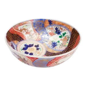 Antique Japanese Meiji Period Imari Porcelain Punch Bowl or Centerpiece