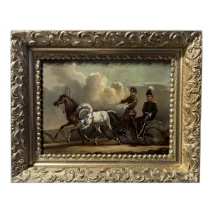 1864 Adolf Charlemagne 1826-1901 Imperial Academy, Antique Original Oil Painting