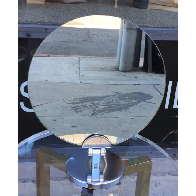 1960s Charles Hollis Jones Swivel Vanity or Table Round Mirror For Sale - Image 5 of 7