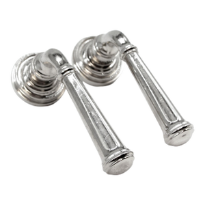 Pair of Vintage Modern Chrome Fixed Lever Door Knob Set