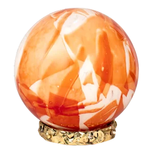Stories of Italy Red Nougat Crown Globe Lamp with Cast Brass Base