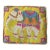 Vintage Hand Made Needlepoint Pillow Indian Style Decorated Elephant For Sale