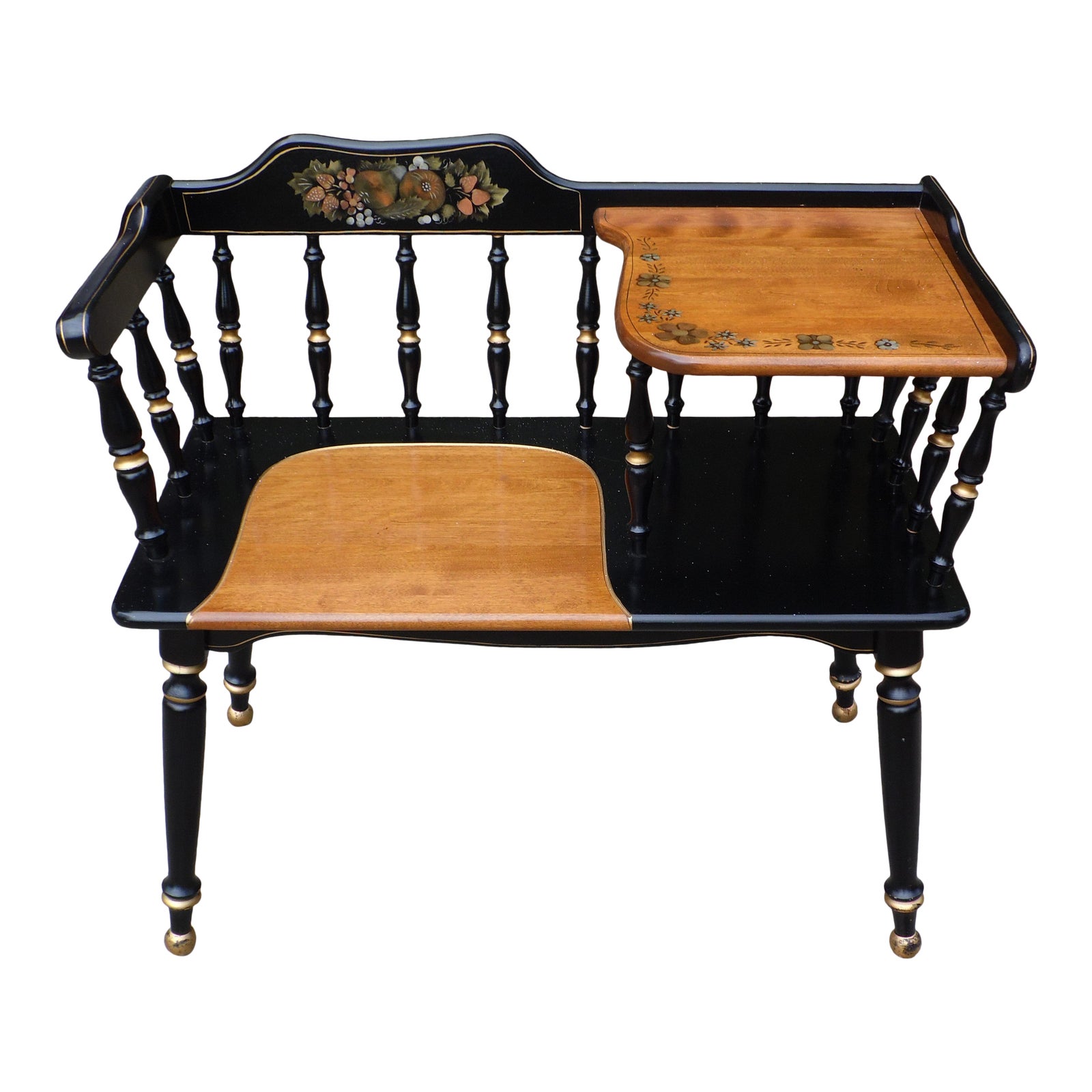 Vintage Ethan Allen Gossip Bench Hitchcock Style Telephone Table Entry Bench Chairish Vintage Ethan Allen Gossip Bench Hitchcock Style Telephone Table Entry Bench Chairish