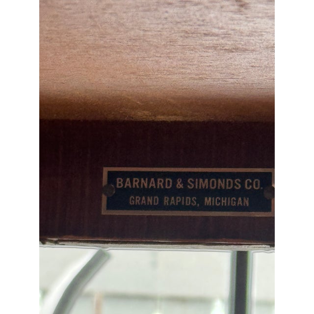 Vintage Barnard & Simonds game/card table with matching chairs. Original leather-top surface with decorative gold tooling....