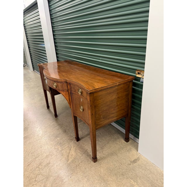 Traditional Antique Federal Inlaid Mahogany Serpentine Sideboard, Circa 1800 For Sale - Image 3 of 10