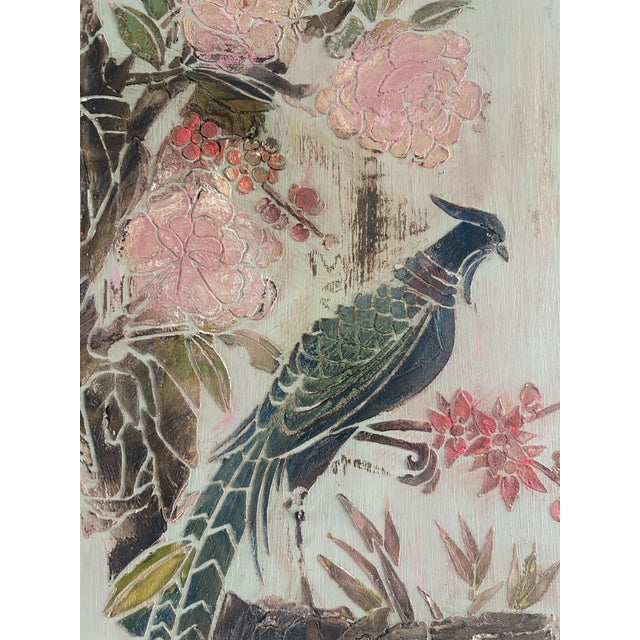 Antique Painted Pine Armoire with Chinoiserie Panel, 1890s For Sale - Image 10 of 14