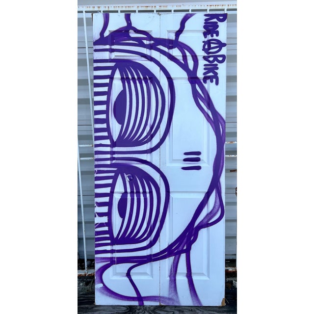 Ahol Sniffs Glue, Miami Graffiti Legend Ahol Sniffs Glue Large Spray Painting on Doors Sculpture, 2023 For Sale - Image 14 of 16
