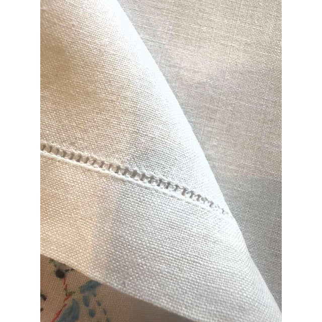 Vintage Linen Tea Towel Appliqué Stylized Roses 1930s Art Deco Graphic Embroidery For Sale - Image 4 of 10