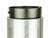 This cylindrical ceiling lamp is made from a silver and black painted aluminum body with a white sandblasted glass shade....