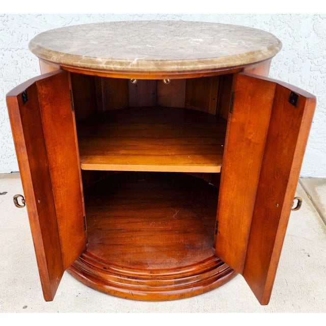 Henredon Henredon Style Marble Drum Table For Sale - Image 4 of 10