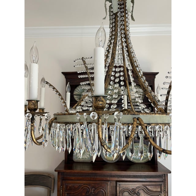 David Iatesta Scalloped Tole Chandelier For Sale - Image 9 of 18