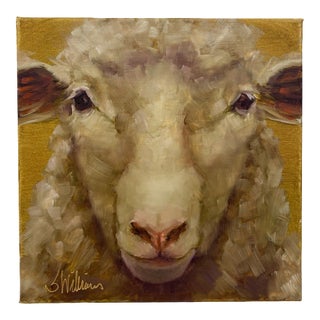 Original Oil Painting on Canvas of a Sheep Signed For Sale
