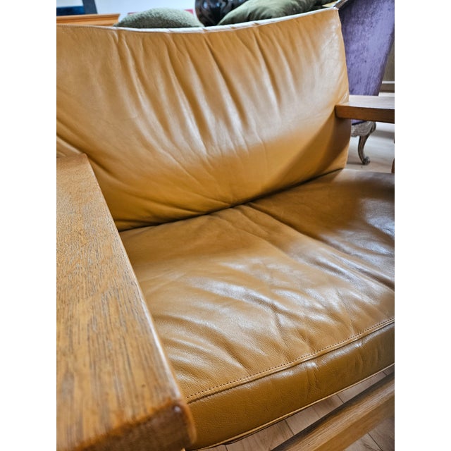 Vintage Danish Oak Lounge Chairs in Cognac Leather by Kurt Østervig, 1960s, Set of 4 For Sale - Image 6 of 7