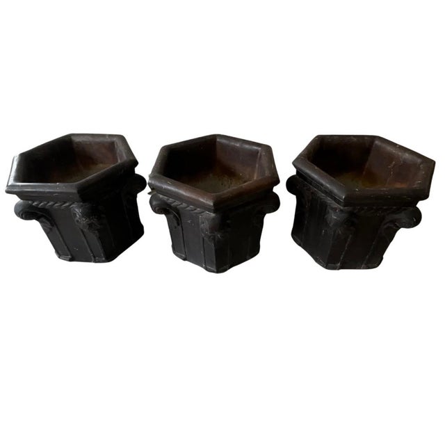 Stone 1970s Cast Stone Vintage Planters - Set of 3 For Sale - Image 7 of 12