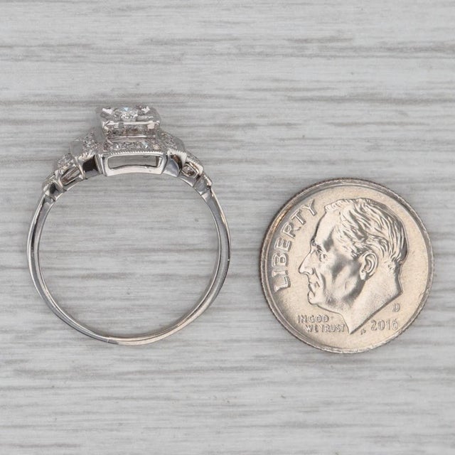 1980s Vintage Tiered 0.25ctw Diamond Engagement Ring 14k White Gold Size 8 For Sale - Image 5 of 7