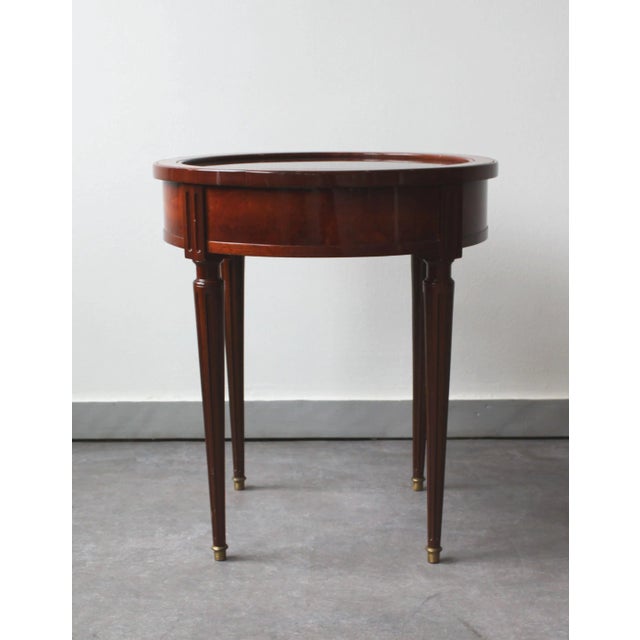 Vintage Pedestal Table in Mahogany and Marble For Sale - Image 5 of 7