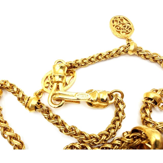 Chanel Vintage Gold Plated CC Filigree Paisley Necklace For Sale In Los Angeles - Image 6 of 6