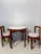 Italian Red Lacquered Wooden Breakfast Table and Chairs by Gianfranco Frattini, 1975, Set of 5, in Good conditions....