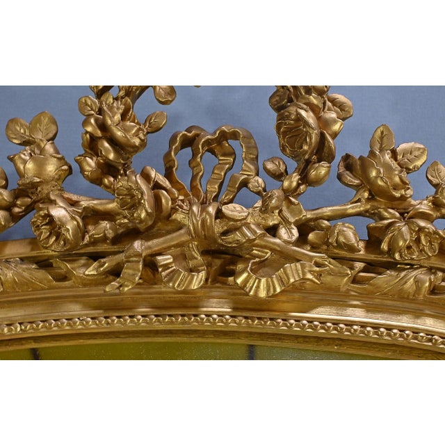 Wood Mid-19th Century Louis XVI Golden Mirror For Sale - Image 7 of 18
