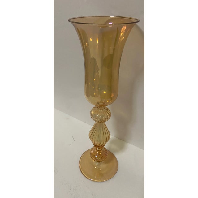 Vintage Venetian Zanfirico Vetro Style Hand-Blown Glass Goblet Very Rare Larger size chalice goblet HArd to find to...
