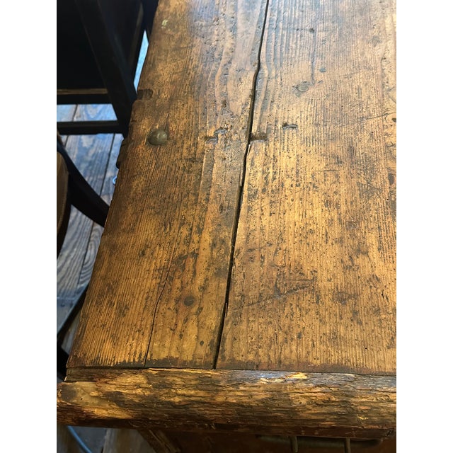 Very Early Hand Painted Italian Large Cassone Trunk With Original Hardware For Sale - Image 12 of 18