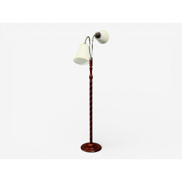 1970s Markslöjd, Floor Lamp, Wood, Metal, Fabric, Sweden, 1970s For Sale - Image 5 of 13