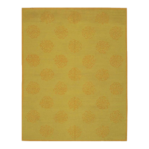 6x8 Yellow Flat Weave Wool Stylized Rosette Geometric Modern Carpet Rug