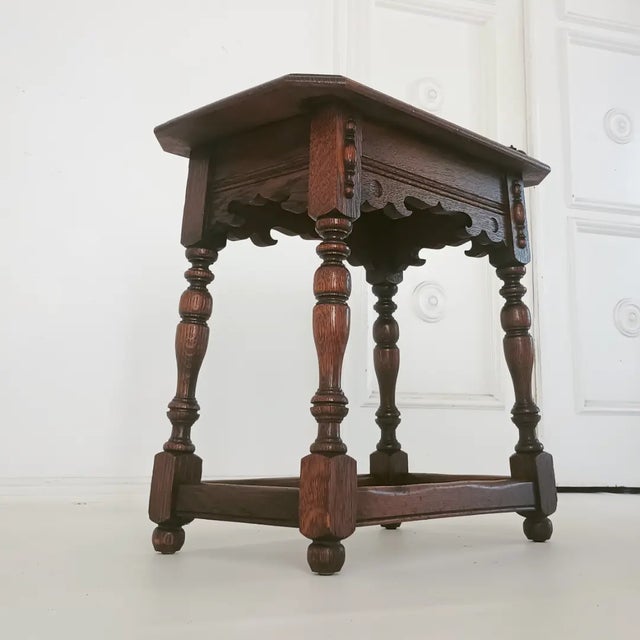 Early 1900s Early Oak Joint Stool | Chairish