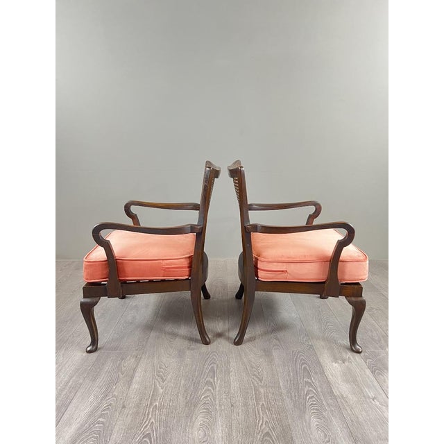 20th Century Armchairs in Wood and Caning, Set of 2 For Sale - Image 3 of 11