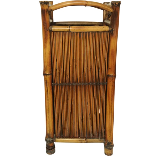 Vintage Bamboo Hallway Chinoiserie Umbrella Stand, 1950s For Sale