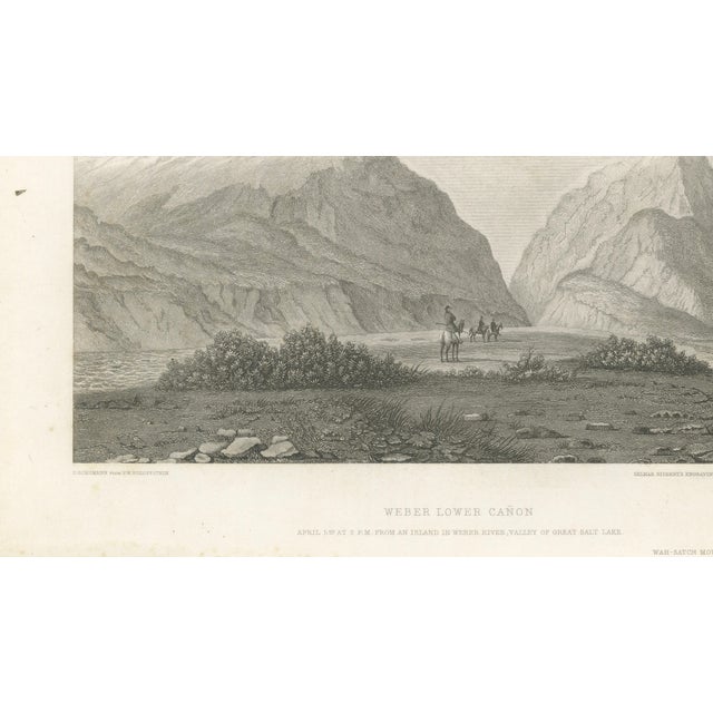 Paper F.W. Egloffstein, Utah Landscape, Weber Canyon & Great Salt Lake Valley, 1861, Print For Sale - Image 7 of 10