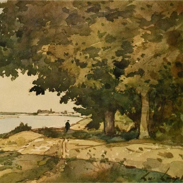 After H. J. Harpignies "On the Shore", First Edition Cottage Style Vintage Print For Sale - Image 4 of 8