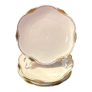 Antique German r.s. Porcelain Gold Trimmed Plates- Set of 4 For Sale