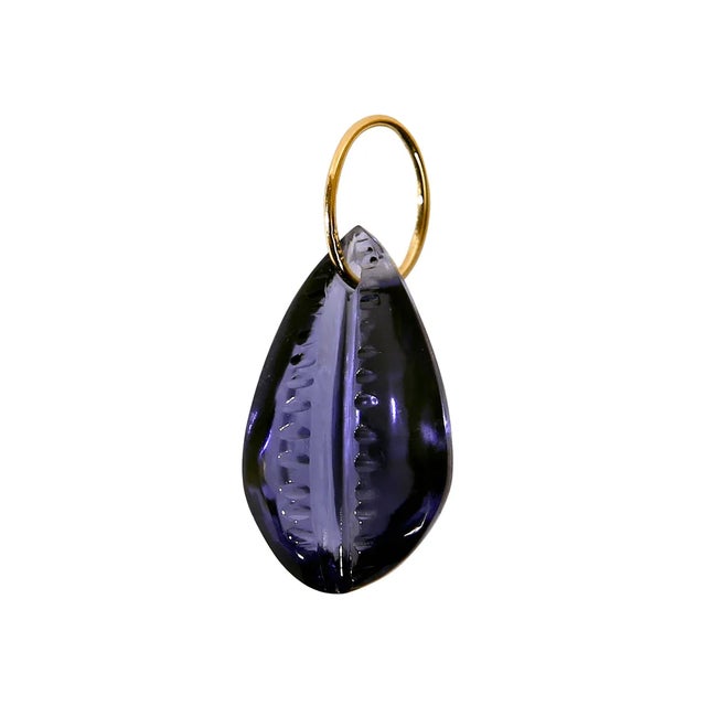 Early 21st Century Cowrie Shell Pendant London Blue Quartz For Sale - Image 5 of 12
