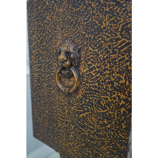 Brown Vintage Gothic Style Fall Front Telephone Cabinet W. Bench - Set of 2 For Sale - Image 8 of 12