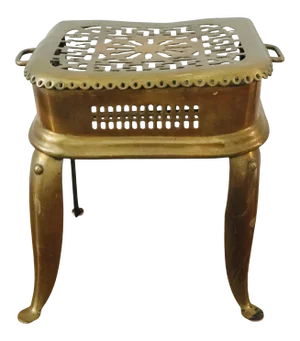 Antique Brass & Iron Footman's Stool