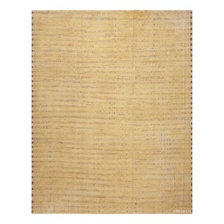 Nazmiyal Collection Warm Yellow Gold Color Abstract Tribal Geometric Design Modern Area Rug For Sale
