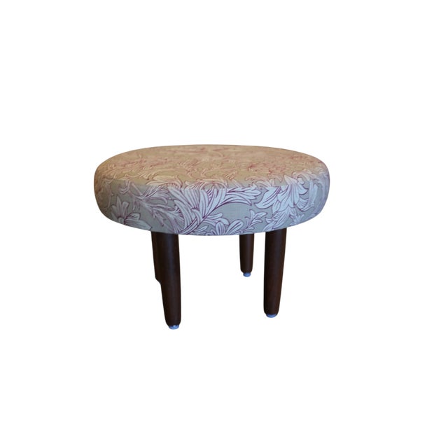 Round Stool in Chrysanthemum Toile from Morris & Co, 1960s For Sale - Image 9 of 9