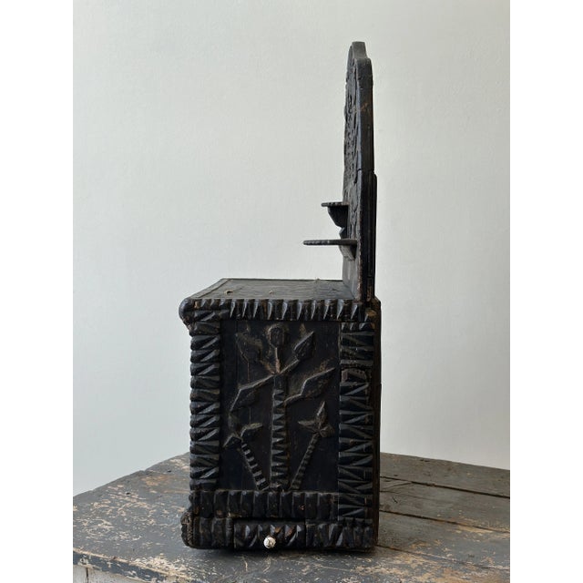 Antique Exceptional Botanical Tramp Art Chest With Hidden Compartments, Circa 1870s For Sale - Image 9 of 18