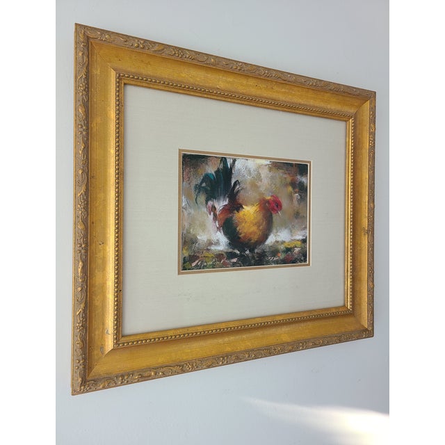 Ramon Kelley Original Pastel Painting Portrait of a Rooster For Sale - Image 9 of 12