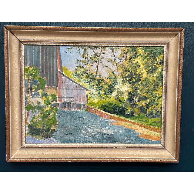 Mid 20th Century Waterfall, 1960s, Oil Painting on Canvas, Framed For Sale - Image 5 of 13