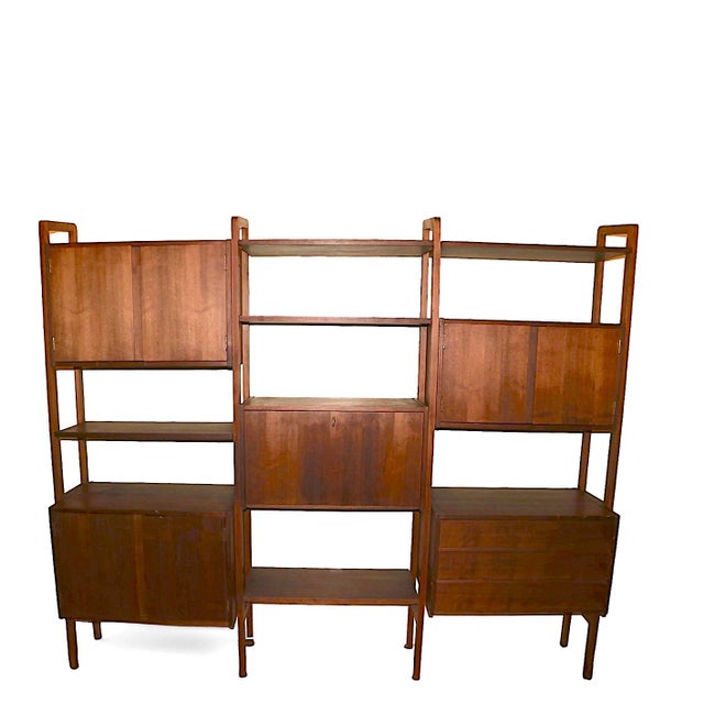 Freestanding Mid Century Danish Modern Style Wall Unit C. 1950/60's For Sale - Image 17 of 18