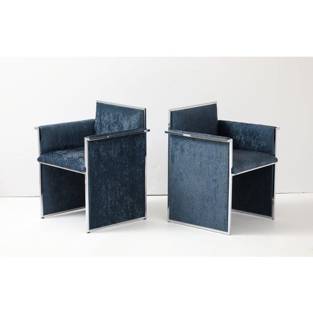 1970's Streamline Chrome Italian Dining Chairs Set Of 6 For Sale - Image 11 of 12