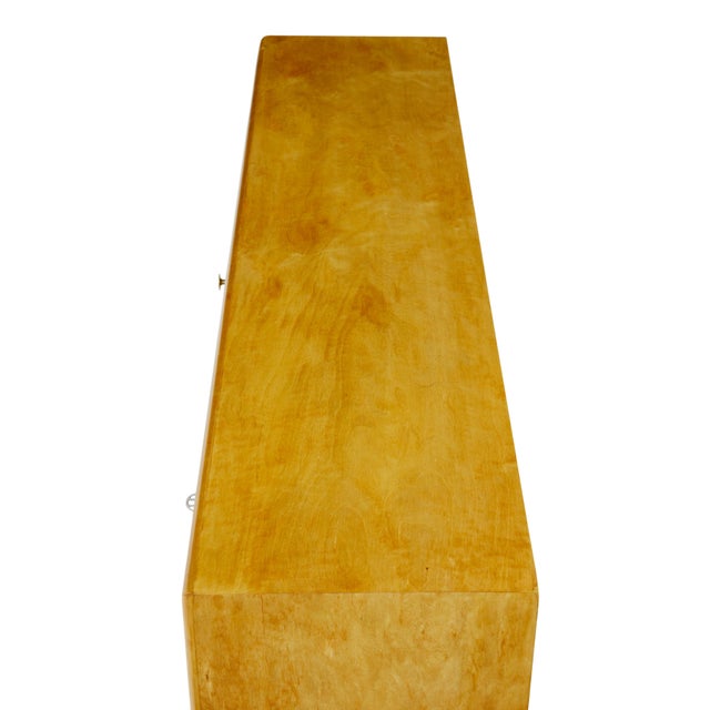 Wood Mid-Century Modern Scandinavian Satin Birch Low Open Bookcase, 1950 For Sale - Image 7 of 11