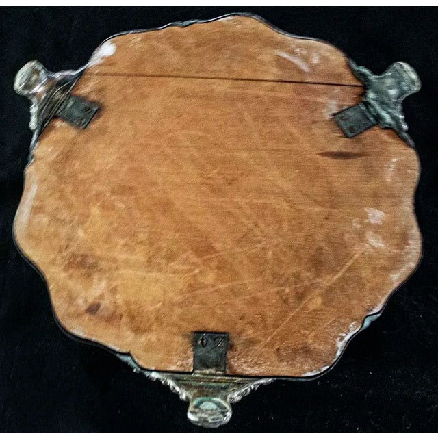 Art Nouveau Antique Silverplate Ornate Footed Plateau Vanity Tray For Sale - Image 3 of 5