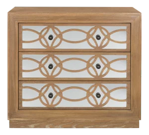 3 Drawer Chest in Rustic Oak & Mirror
