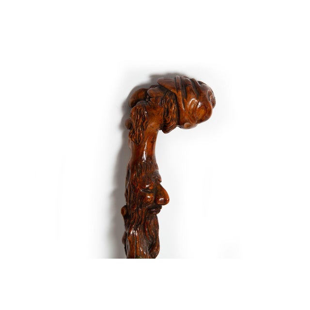 Early 20th Century Antique Folk Art Carved Walking Stick Whistle Cane For Sale - Image 14 of 18