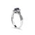 Haus of Brilliance .925 Sterling Silver 6x4mm Pear Sapphire Gemstone with Diamond Accent Fashion Halo Ring (H-I Color, SI1-SI2 Clarity) - Size 6 For Sale - Image 4 of 6