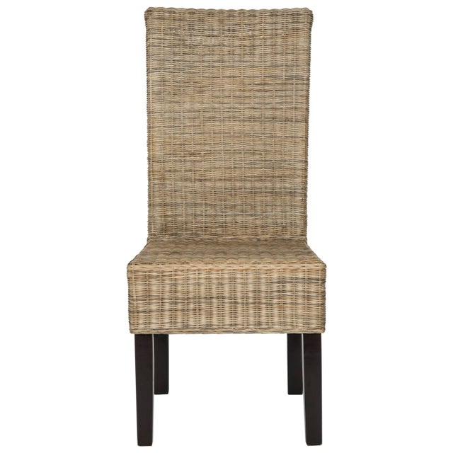Modern Abraham 18''H Wicker Dining Chair in Grey - a Pair For Sale - Image 3 of 8